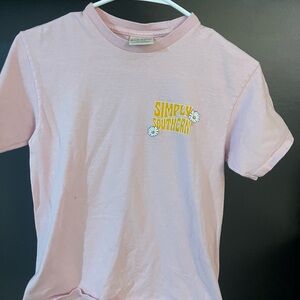 Simply Southern Kids Light Pink Tee with Yellow Accents